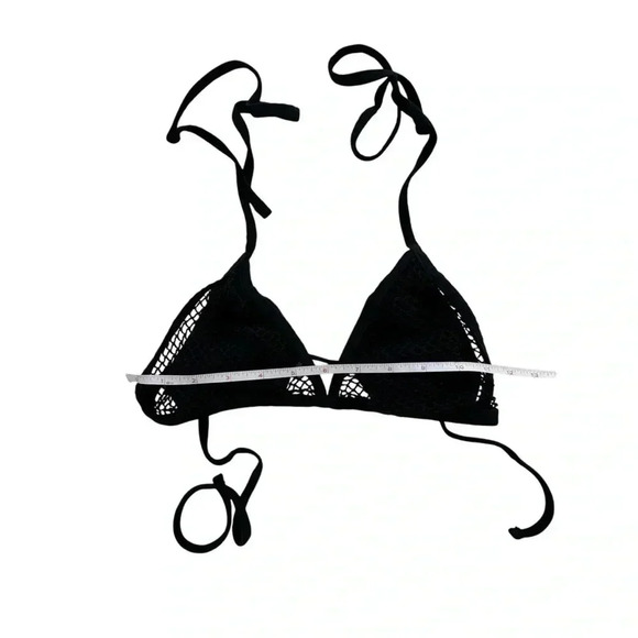 Black Fish Net Style Bikini Top. Swim Summer Small - Picture 4 of 4